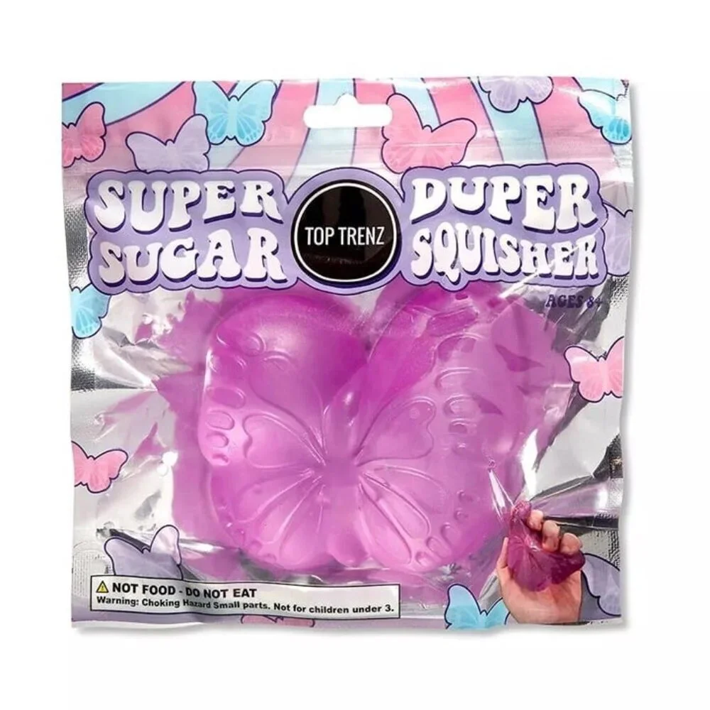 Super Duper Sugar Butterfly‎ Squisher - Purple Sensory Squishy Fidget Toy